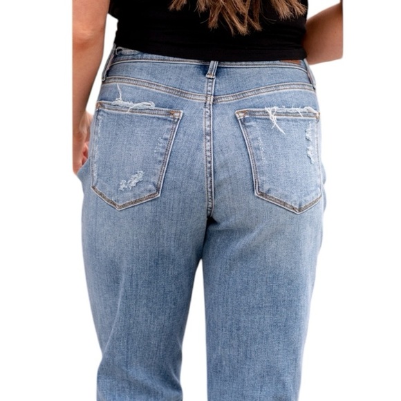 Judy Blue On The Road Boyfriend High Rise Button Fly Jeans. Blue Size 20W #1429 - Picture 9 of 10
